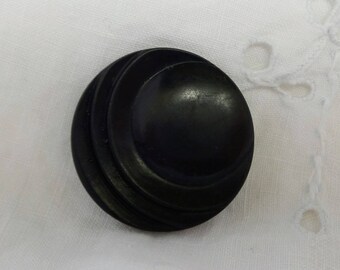 Black Carved Bakelite Button