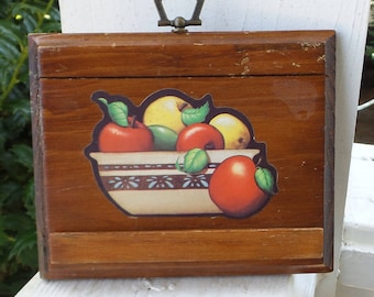 Hanging Wood Recipe Stand with Decoupaged Fruit Bowl