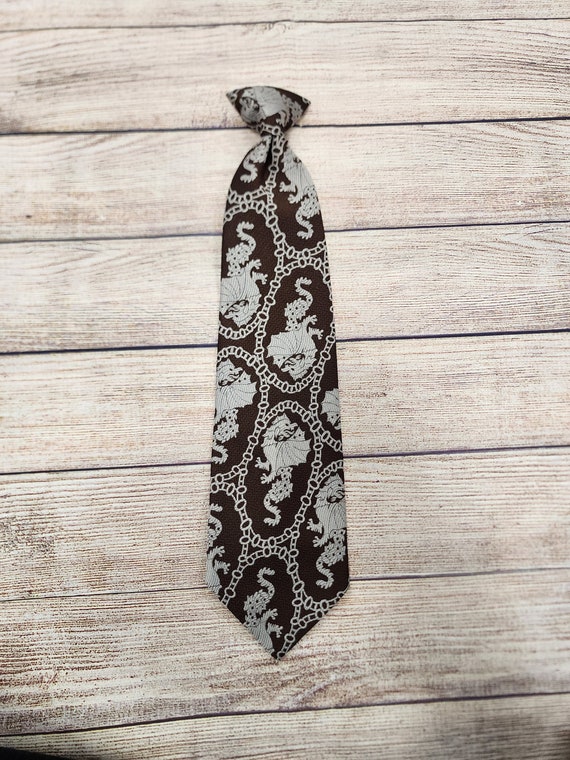 Vintage Wyvern Dragon Clip On Tie