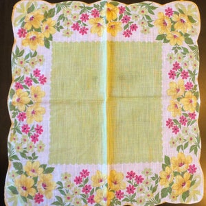 Yellow Flower Hanky, Floral Handkerchief image 2