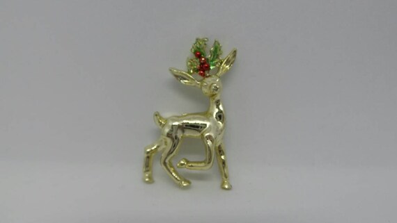 Signed Gerry's Reindeer Pin, Christmas Reindeer B… - image 1