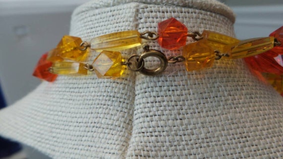 Yellow and Orange Bead Necklace - image 4