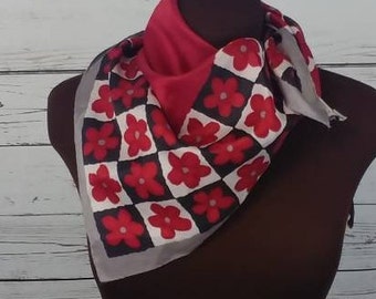 Red Floral Scarf