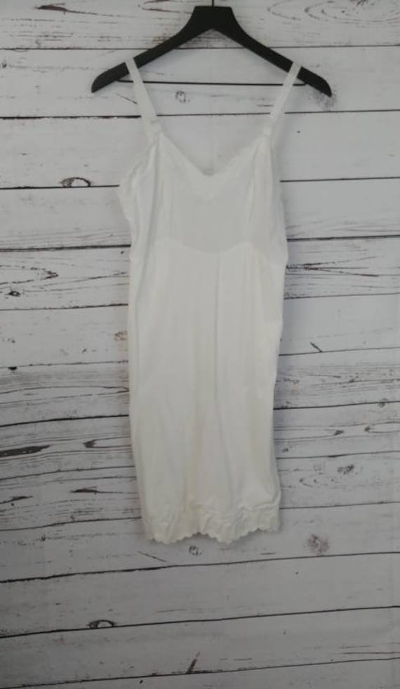 Movie Star White Nylon Slip, Vintage Dress Slip