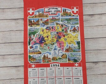 1994 Swiss Map Tea Towel