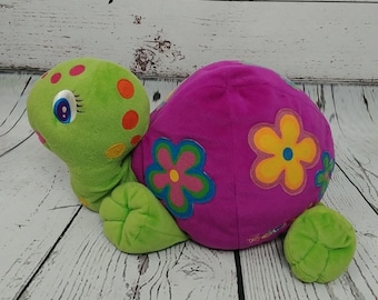 Tortuga de peluche grande vintage de Lisa Frank
