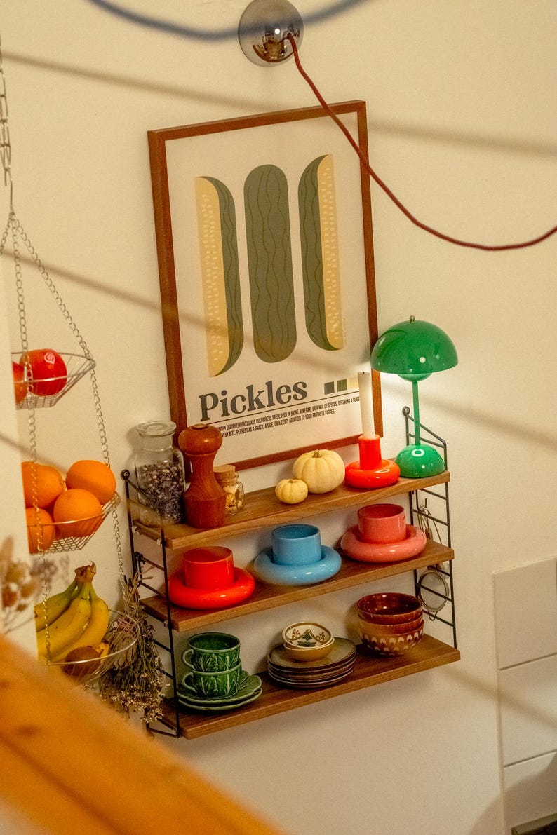 Picles Display Pickle Art Print: Retro Minimalist Kitchen Wall Decor by Jonas Loose - Etsy