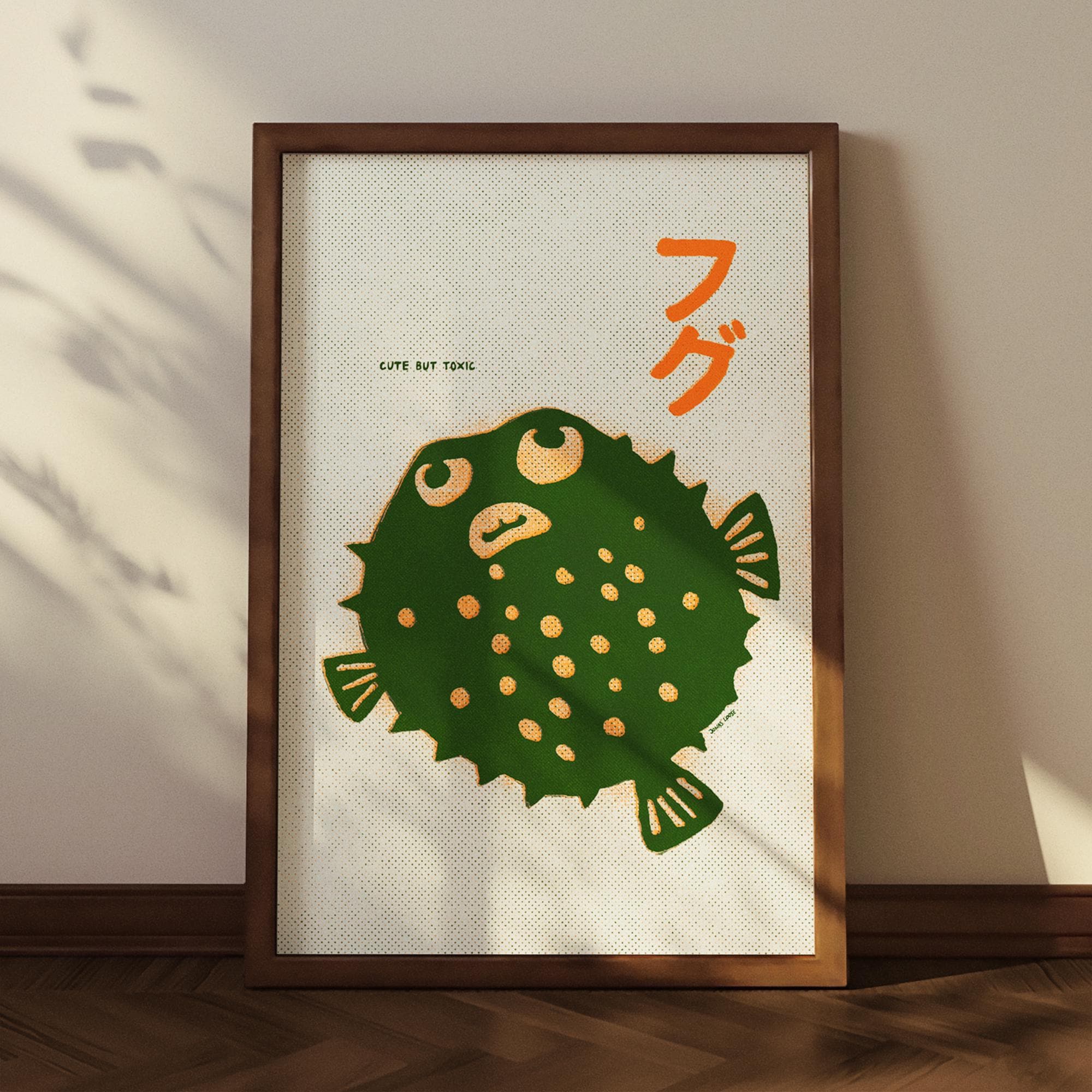 Pufferfish Poster – Japanese Graphic Fish Art Print by Jonas Loose