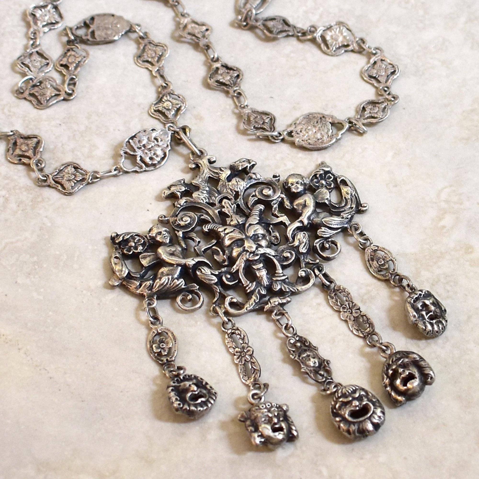 Vintage Sterling Silver Fratelli Peruzzi Necklace From Italy