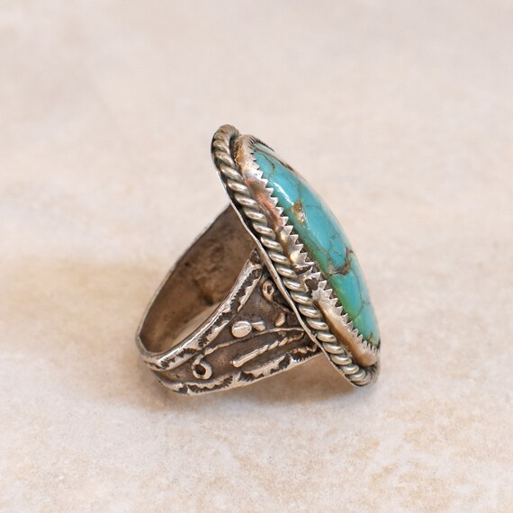 Old Pawn Navajo Mens Sterling Silver and Turquois… - image 6