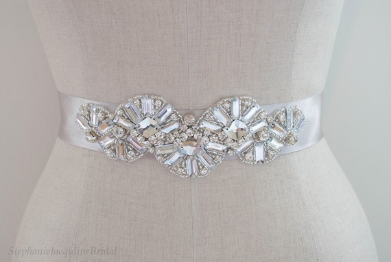 Unique and embellished sash Embellished Butterfly Wedding Sash, Bridal Accessories  main image 2