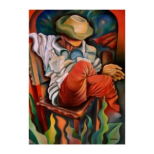 Guajiro Painting. Art Print. Available on Stretched Canvas or Photo Paper. Various Sizes. Cuban, Caribbean, Puerto Rico, Home Wall Décor