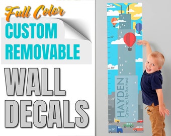 Full Color Custom Removable Wall Decals. No residue. Make Your Own Personalized Sticker. Any Text, Image, Logo. Business & Home Walls Décor.