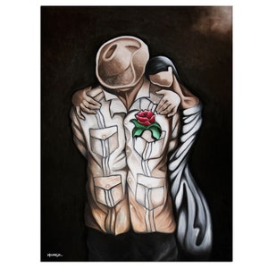 Lovers Painting Art Print Reproduction. Stretched Canvas or Photo Paper. Cuban, Caribbean, Dominican, Puerto Rico Art, Various Sizes