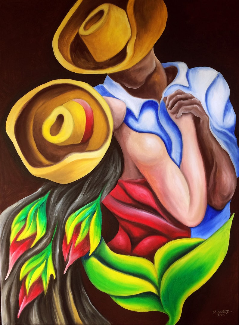 Original Oil Painting on Stretched Canvas Dancing Cuban Art Etsy