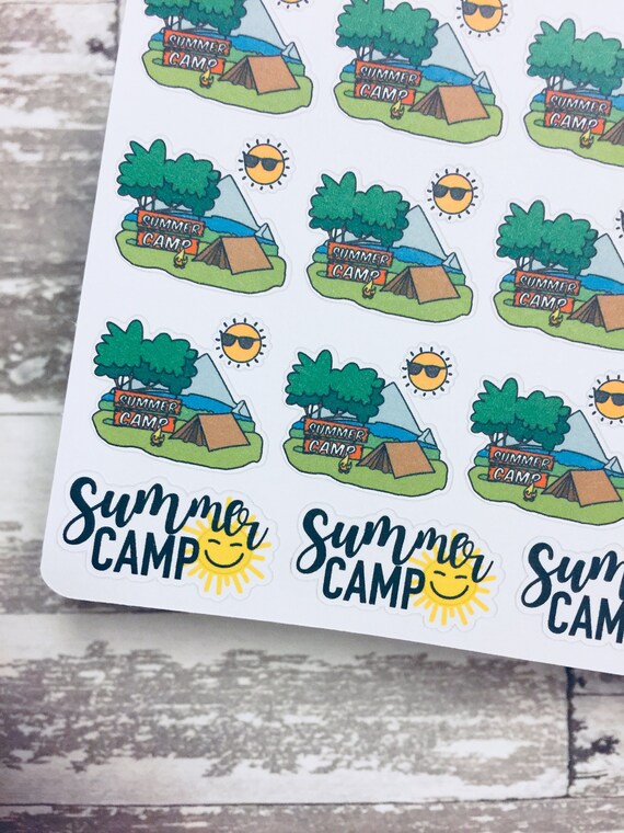 Summer Camp Camping Sticker Planner Sticker Etsy