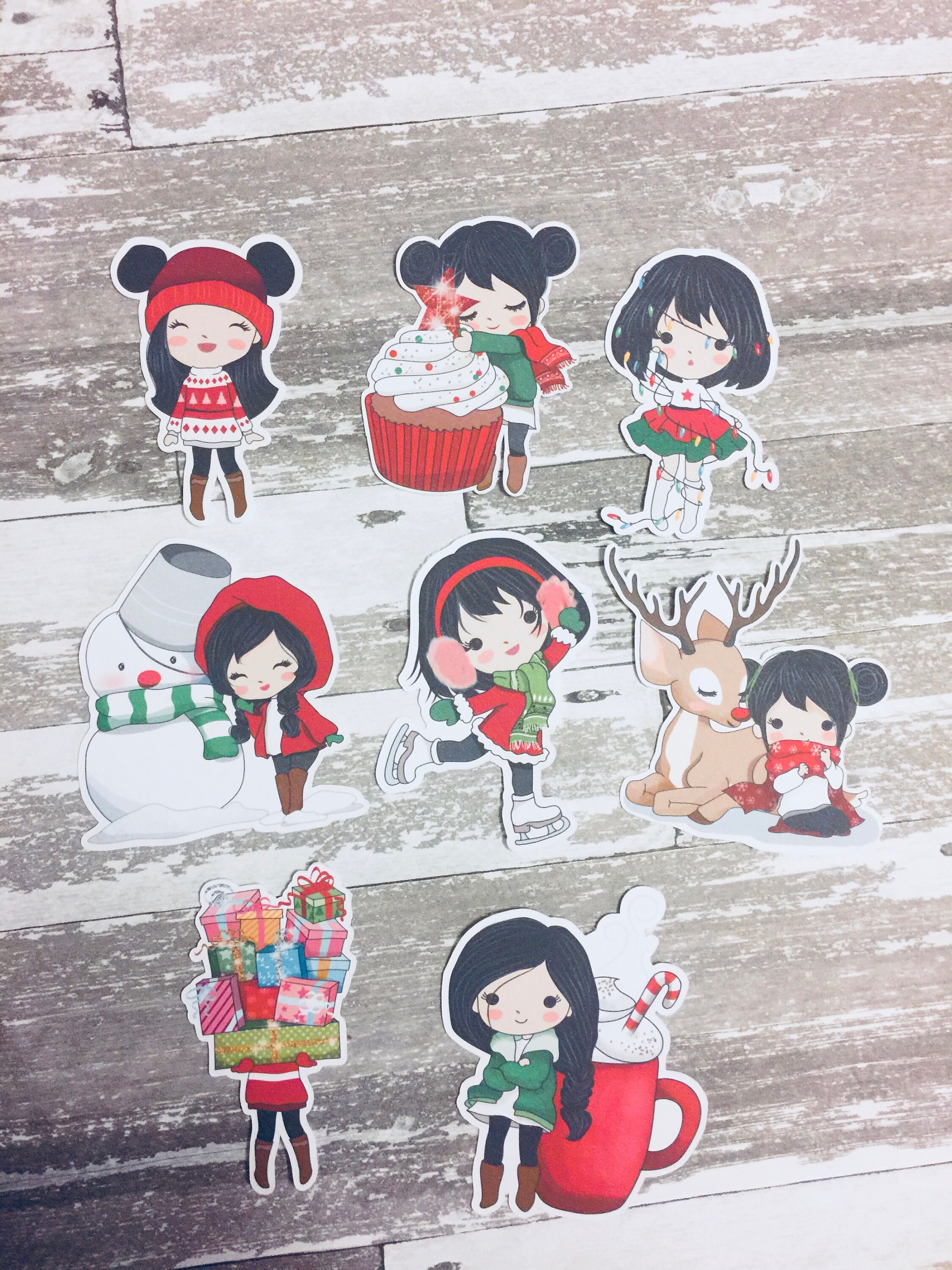XMAS Planner Girl Die Cut | Winter Girl Die Cut |  Cardstock Die Cut