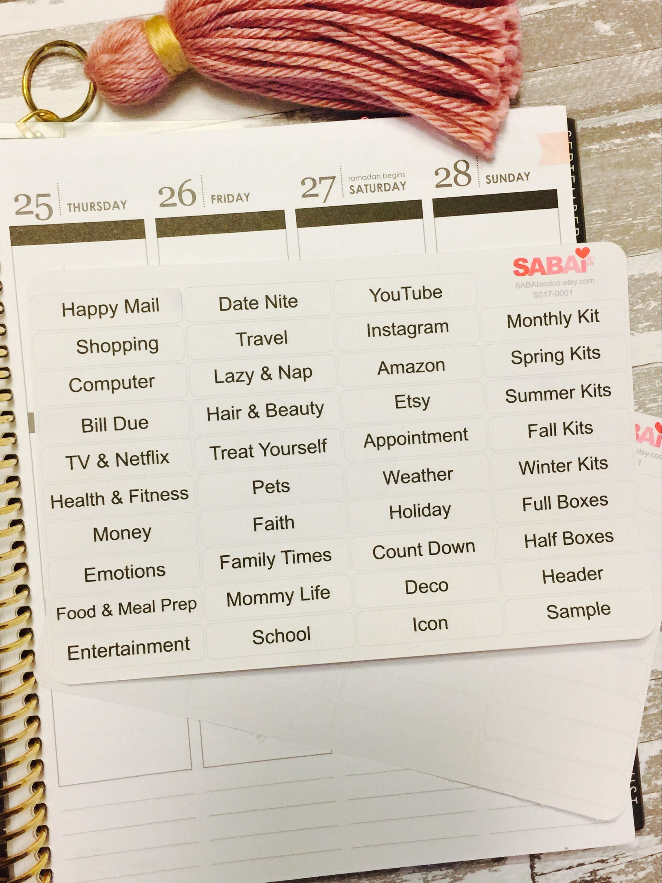 Sticker Organization Labels Planner Sticker Labels Etsy