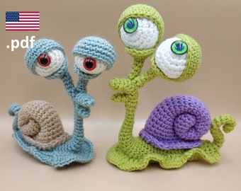 Crochet Snail Lizzie PATTERN in English Tutorial PDF Crochet DIY Gift for crocheter