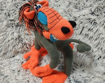 Handmade Monkey baboon Red ass (funny crochet toy)