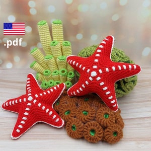 Crochet Starfish for marine aquarium PATTERN Tutorial PDF coral reef Crochet DIY Gift for crocheter