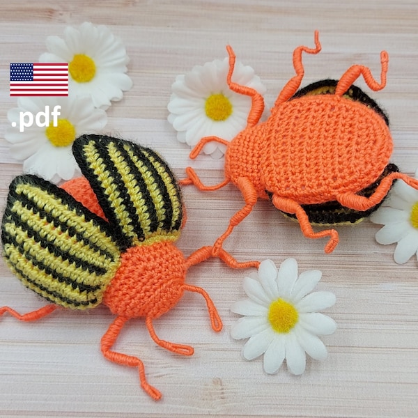 Crochet Colorado potato beetle PATTERN in English Tutorial PDF DIY Gift for crocheter