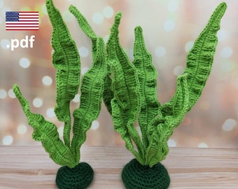 Planta de acuario de ganchillo Aponogeton Boivinianus PATRON Tutorial PDF arrecife Crochet DIY Regalo para crocheter