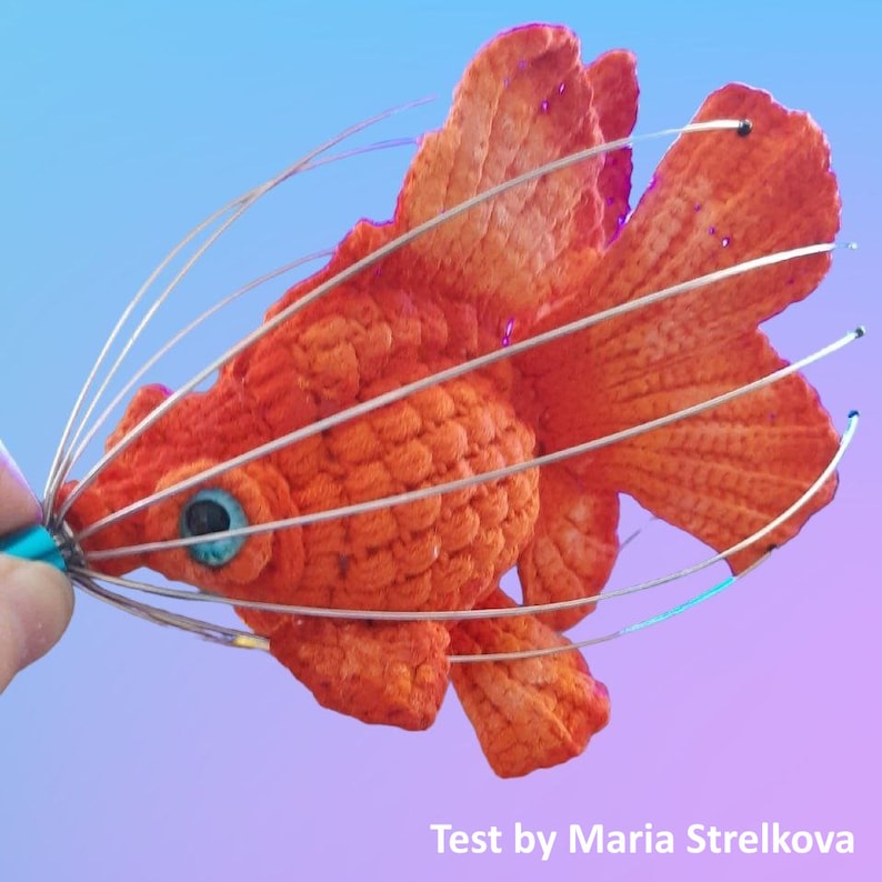 Crochet Goldfish Telescope PATTERN Tutorial PDF pez Crochet DIY Regalo para crocheter imagen 10