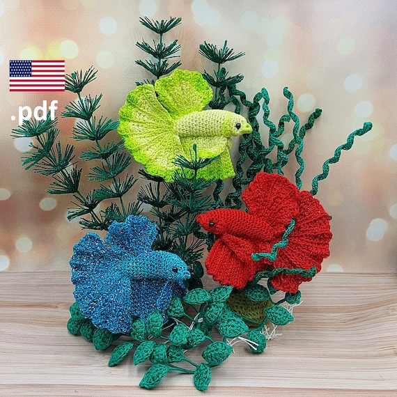 Crochet Betta Fish Pattern: Siamese Fighting Fish Tutorial (PDF in