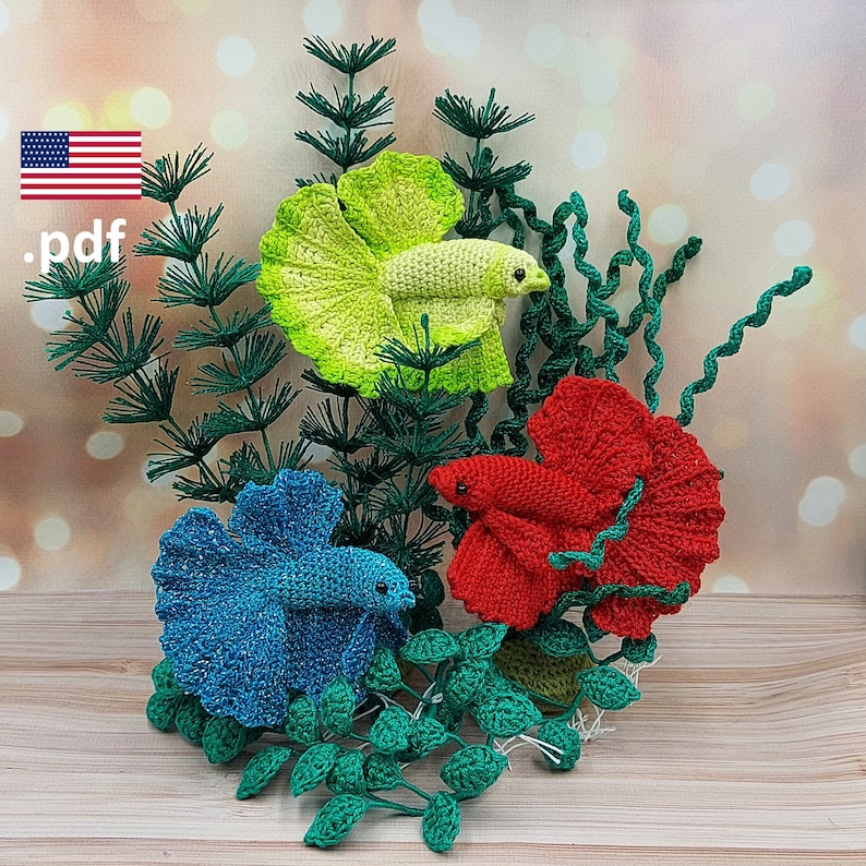Crochet Betta Fish Pattern: Siamese Fighting Fish Tutorial (PDF in EN) bild 1