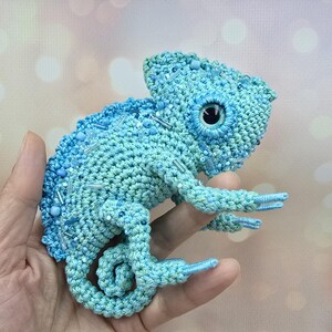 Chameleon toy, Amigurumi, Stuffed Plush Chameleon, is an exclusive gift for handmade connoisseurs and collectors