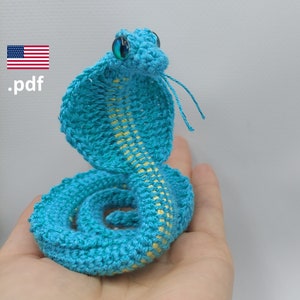 Crochet snake Cobra PATTERN in English Tutorial PDF Crochet DIY Gift for crocheter