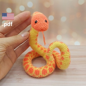 Crochet Caramel Swirl Snake PATTERN in English Tutorial PDF Crochet DIY Gift for crocheter
