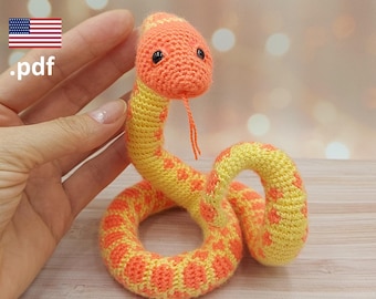 Crochet Caramel Swirl Snake PATTERN in English Tutorial PDF Crochet DIY Gift for crocheter