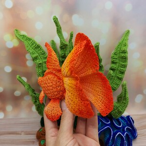 Crochet Goldfish Telescope PATTERN Tutorial PDF pez Crochet DIY Regalo para crocheter imagen 3