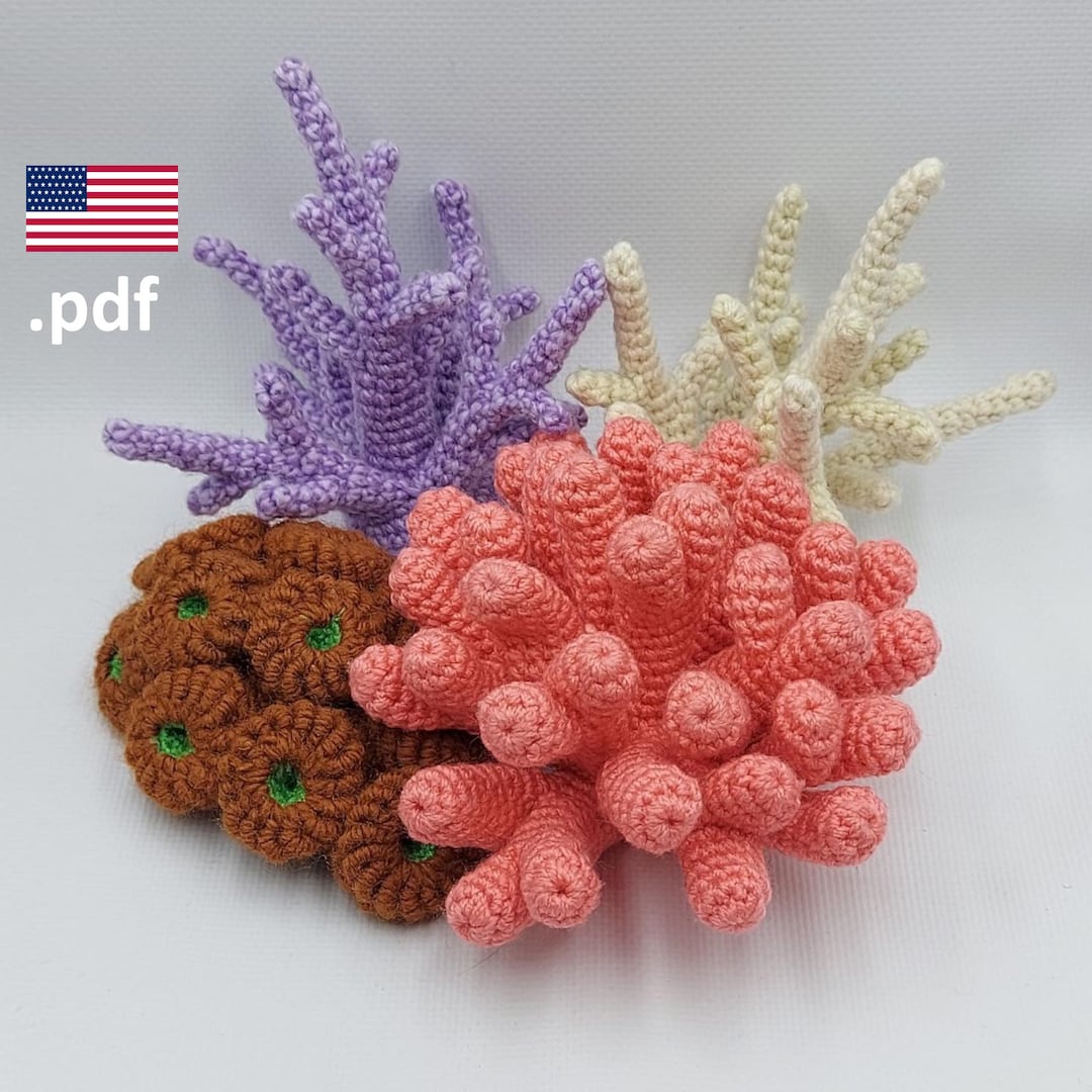 Crochet Honeycomb Coral, Stylophora, Staghorn Coral - Pattern