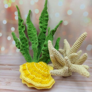 Crochet aquarium plant Aponogeton Boivinianus PATTERN Tutorial PDF reef Crochet DIY Gift for crocheter image 5