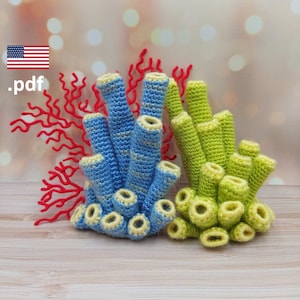 Crochet Siphon sponge and Gorgonian coral PATTERN Tutorial PDF reef Crochet DIY Gift for crocheter