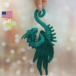 Crochet Magnet Little Dragon PATTERN in English Tutorial PDF Crochet DIY Gift for crocheter