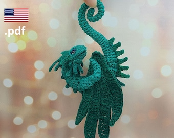 Crochet Magnet Little Dragon PATTERN in English Tutorial PDF Crochet DIY Gift for crocheter