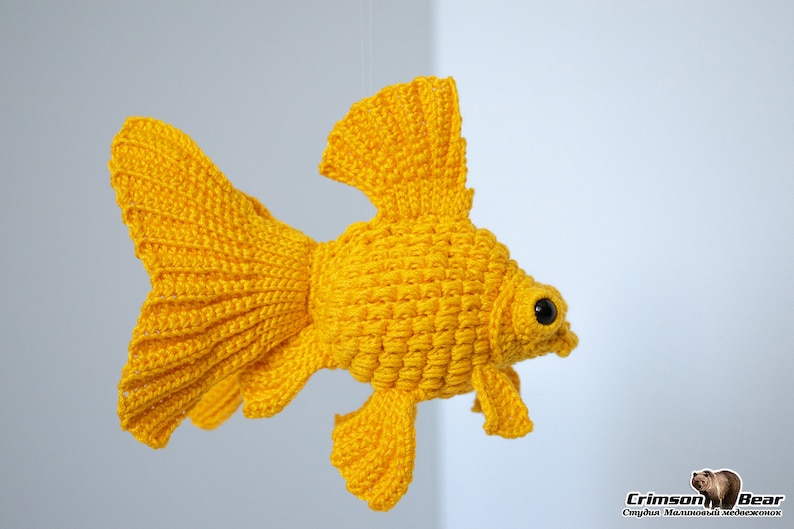 Crochet Goldfish Telescope PATTERN Tutorial PDF pez Crochet DIY Regalo para crocheter imagen 8