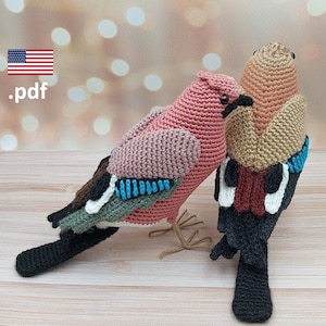 Crochet Eurasian jay PATTERN Tutorial PDF Bird Crochet DIY Gift for crocheter