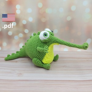 Crochet Crocodile Gharial PATTERN in English Tutorial PDF Crochet DIY Gift for crocheter