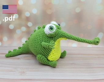 Crochet Crocodile Gharial PATTERN in English Tutorial PDF Crochet DIY Gift for crocheter