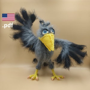 Crochet Crow PATTERN in English Tutorial PDF Raven Crochet DIY Gift for crocheter