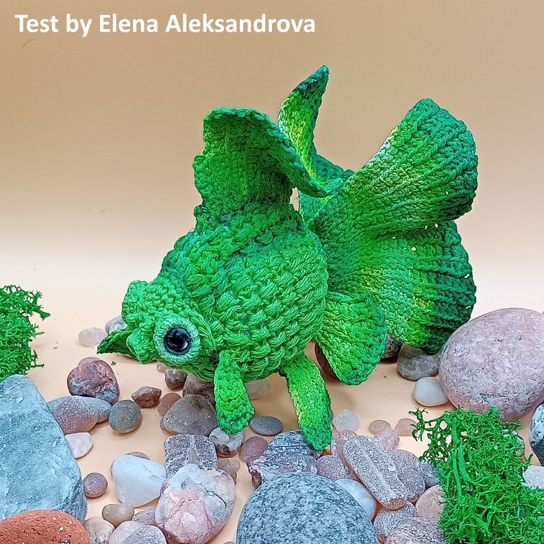 Crochet Goldfish Telescope PATTERN Tutorial PDF pez Crochet DIY Regalo para crocheter imagen 7
