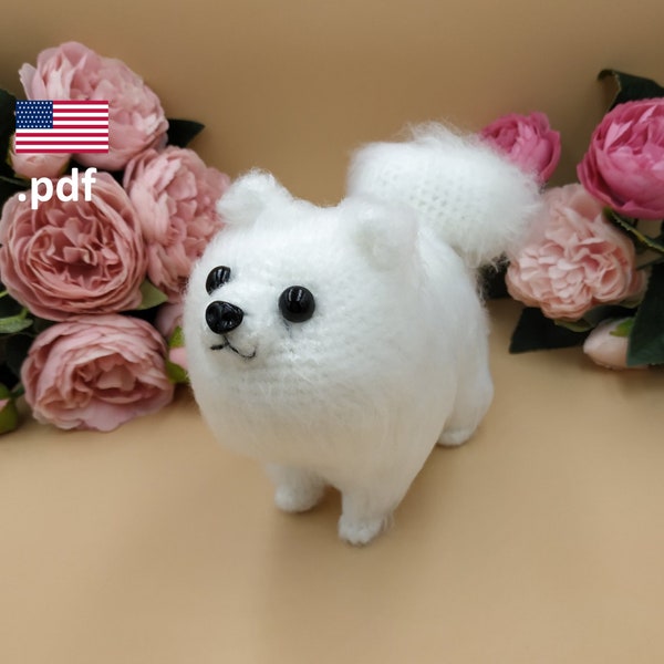 Gehaakte Pommeren hond Mimimishka eenvoudig te volgen PATROON in het Engels Tutorial PDF DIY Cadeau voor haakster