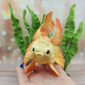 Crochet Goldfish Telescope PATTERN Tutorial PDF pez Crochet DIY Regalo para crocheter imagen 4