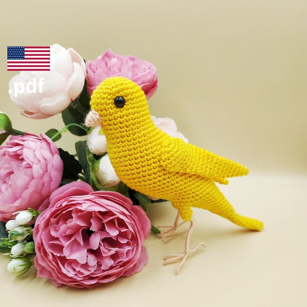 Crochet Canary PATTERN in English Tutorial PDF Bird Crochet DIY Gift for crocheter