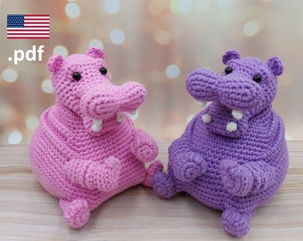 Crochet Hippopotamus Fiona PATTERN: Amigurumi Tutorial (PDF in EN)